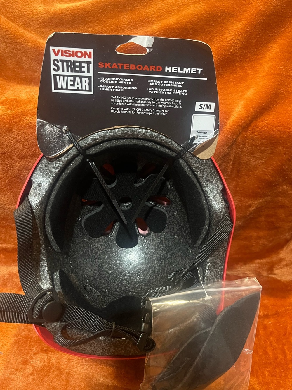 Vision Street Wear Kids Red Skateboard Helmet - Picture 6 of 6